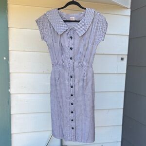 Classic Navy and White Gingham Dress